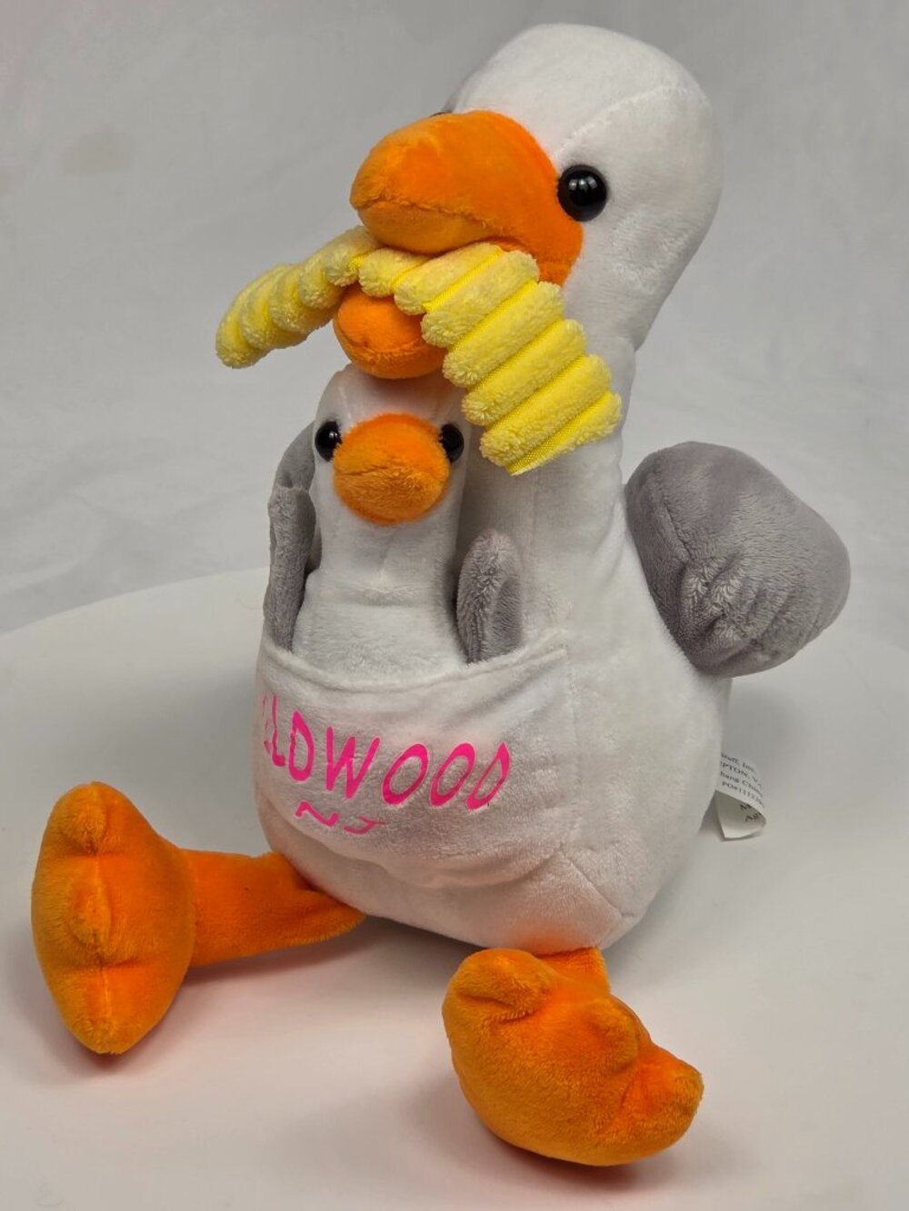 Seagull With French Fry Wildwood NJ With Baby Plush Toy 9"